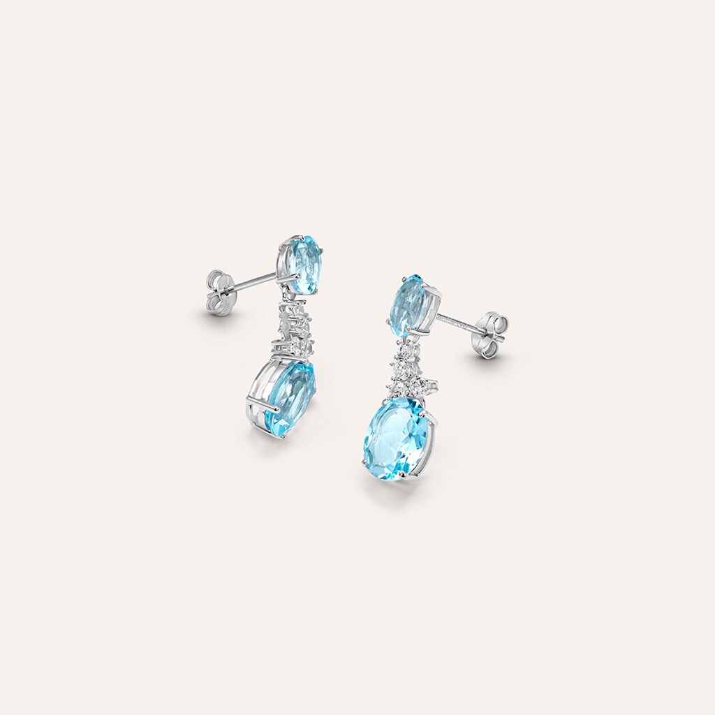 Orecchini Pendenti Amélie Oro Bianco Topazio Cubic Zirconia Cubic Zirconia - Orecchini Pendenti Donna | Stroili