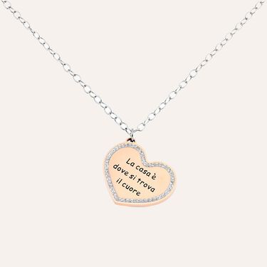 Collana Sunrise Acciaio Bicolore Bianco / Rosa Cristallo