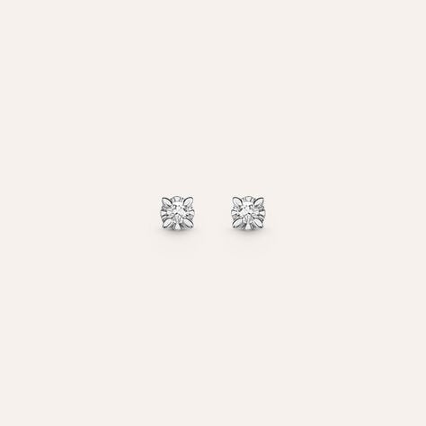 Orecchini Lobo Punto Luce Diamazing Oro Bianco Diamante - Orecchini a Lobo Donna | Stroili