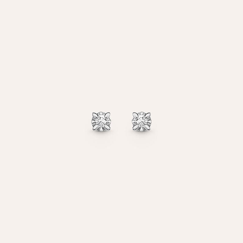 Orecchini Lobo Punto Luce Diamazing Oro Bianco Diamante - Orecchini a Lobo Donna | Stroili