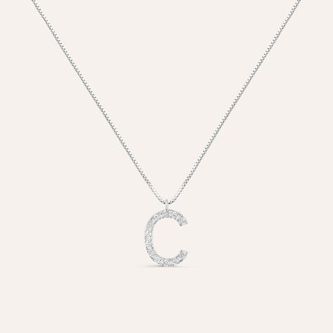 Collana Diamond Letters Oro Bianco Diamante - Collane Donna | Stroili