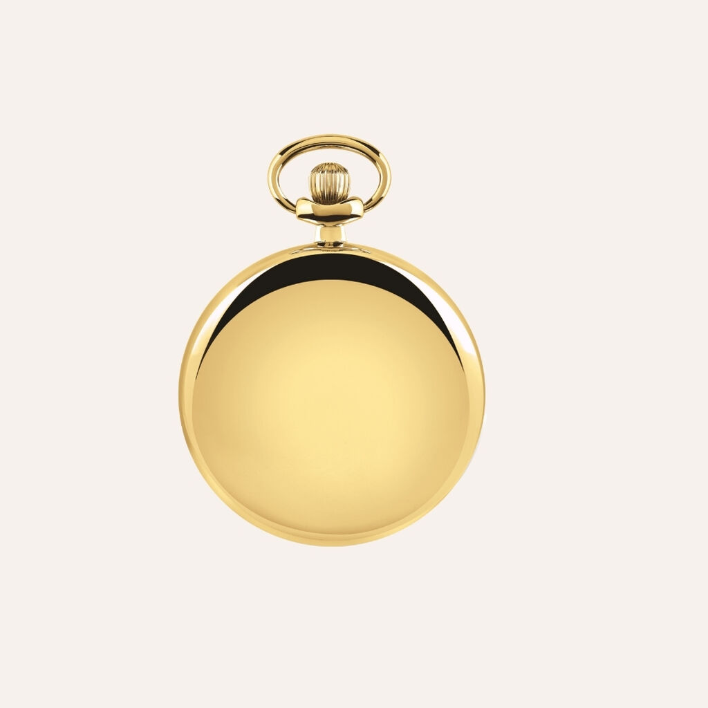 Set Orologio da Tasca Capital con Fasi Lunari in Acciaio e Stand in Metallo