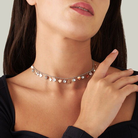 Collana Lady Chic Acciaio Bicolore Bianco / Rosa Cristallo - Collane Choker Donna | Stroili