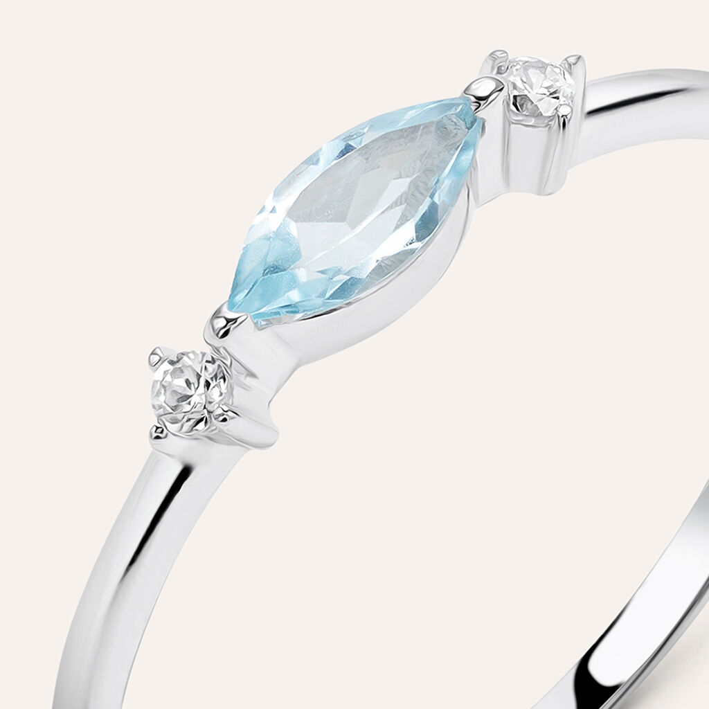 Anello Solitario Amélie Oro Bianco Topazio Cubic Zirconia - Anelli con Pietre Donna | Stroili
