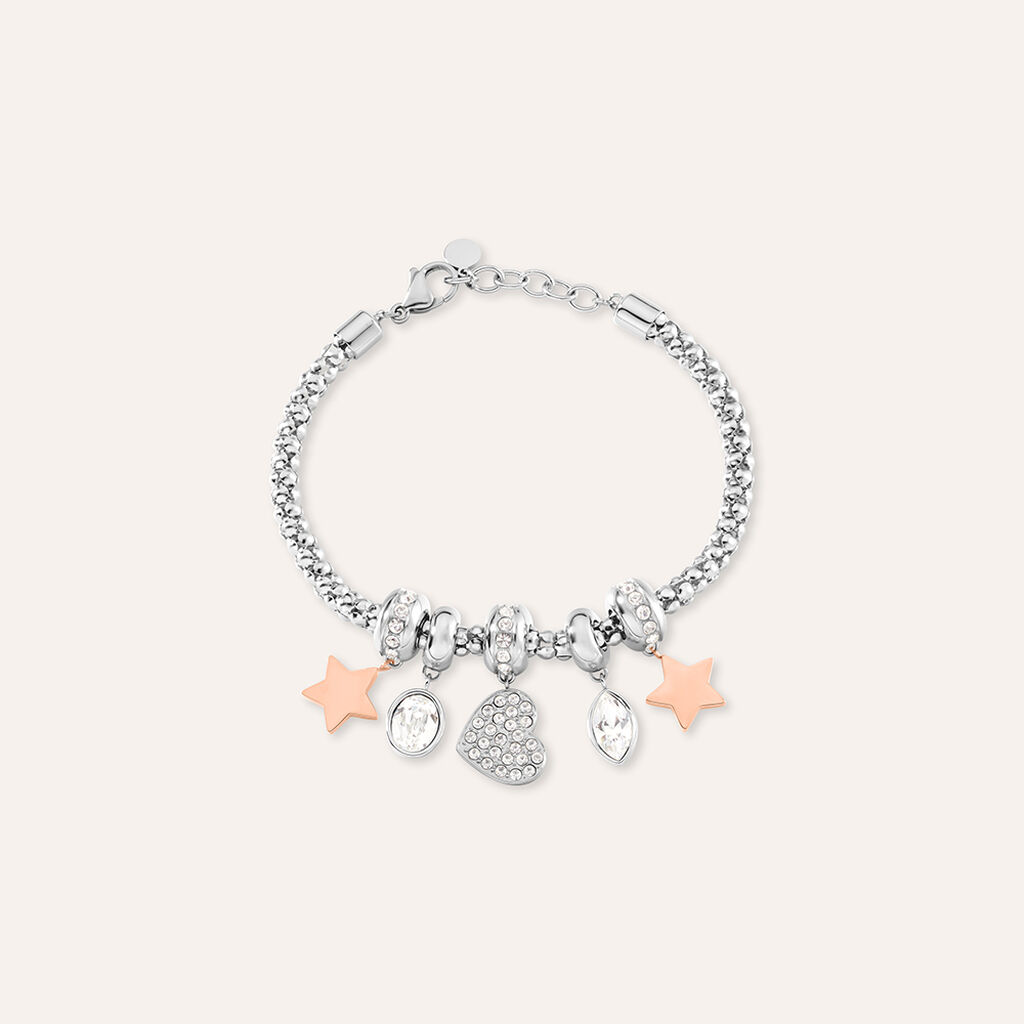 Bracciale Sunrise Acciaio Bicolore Bianco / Rosa Cristallo