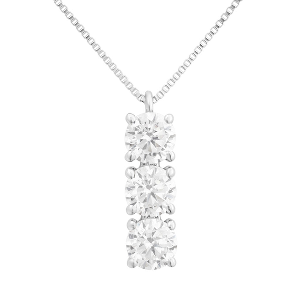 Collana Trilogy Claire Oro Bianco Cubic Zirconia