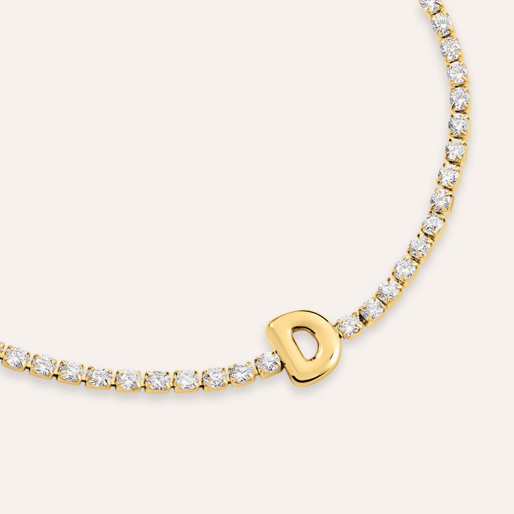 Bracciale Tennis Aura Acciaio Dorato Cubic Zirconia