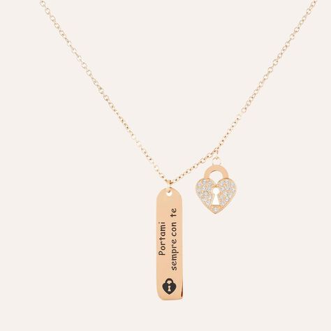 Collana Sunrise Acciaio Rosa Cristallo - Collane Donna | Stroili