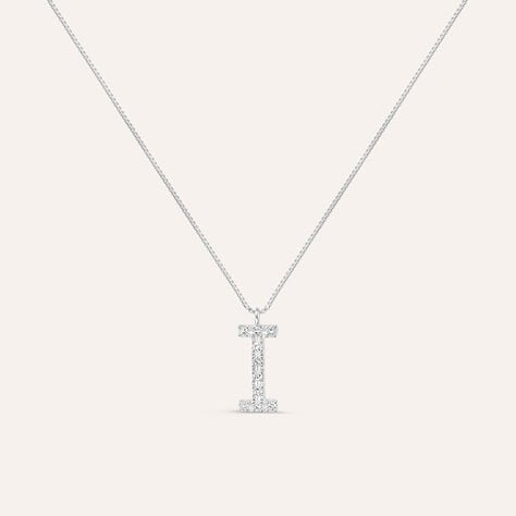 Collana Diamond Letters Oro Bianco Diamante - Collane Donna | Stroili
