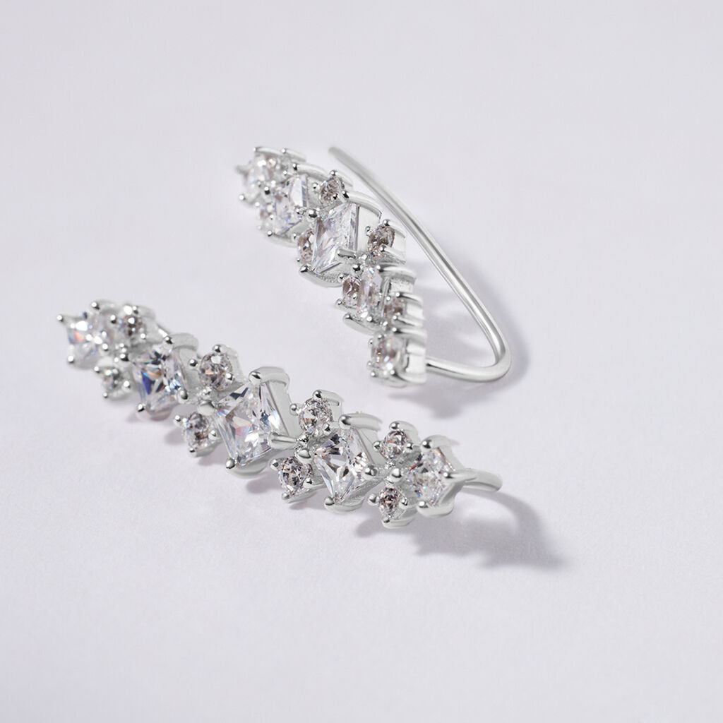 Orecchini Lobo Silver Elegance Argento Rodiato Cubic Zirconia - Orecchini a Lobo Donna | Stroili