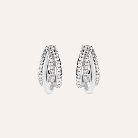 Orecchini A Cerchio Silver Shine Argento Rodiato Cubic Zirconia - Orecchini a Cerchio Donna | Stroili