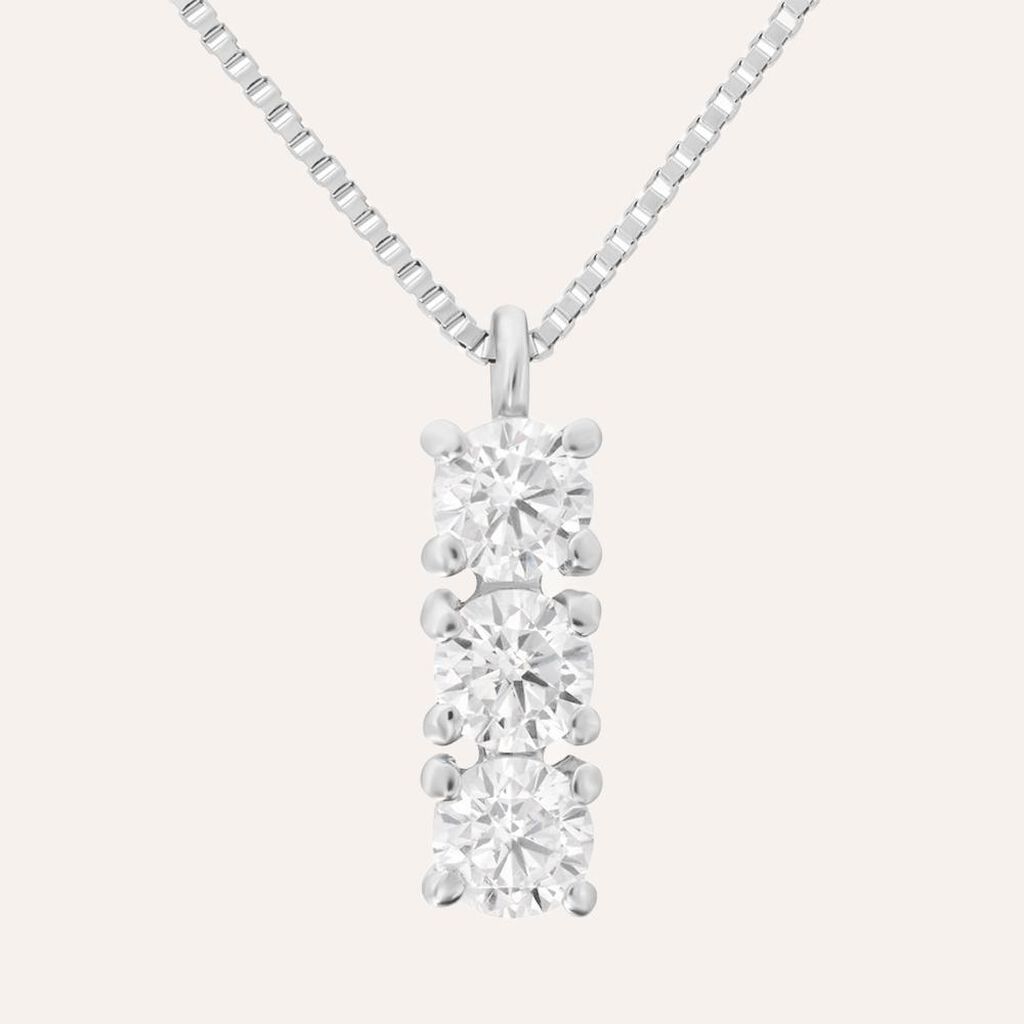 Collana Trilogy Claire Oro Bianco Cubic Zirconia