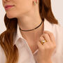 Choker Magnetico Cordino Nero e Acciaio Dorato