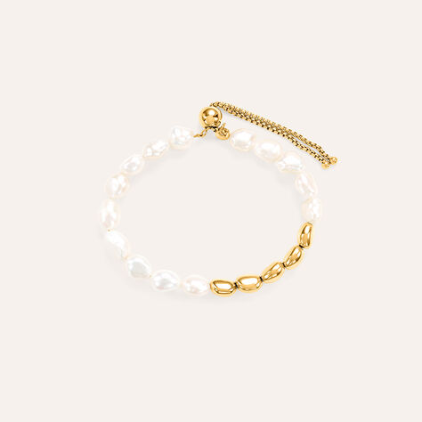 Bracciale Lady Code Acciaio Dorato Perla D'Acqua Dolce - Bracciali Donna | Stroili