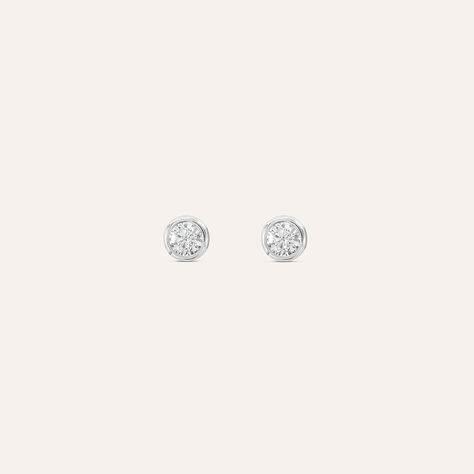 Orecchini Lobo Punto Luce Claire Oro Bianco Cubic Zirconia - Orecchini a Lobo Donna | Stroili