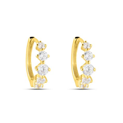 Orecchini A Cerchio Claire Oro Giallo Cubic Zirconia - Orecchini a Cerchio Donna | Stroili