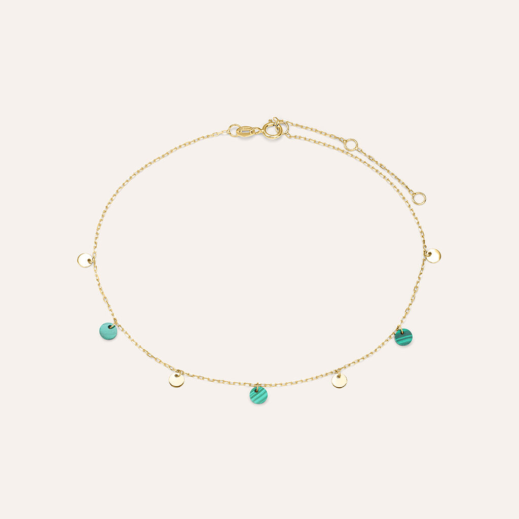 Cavigliera Beverly Oro Giallo Malachite