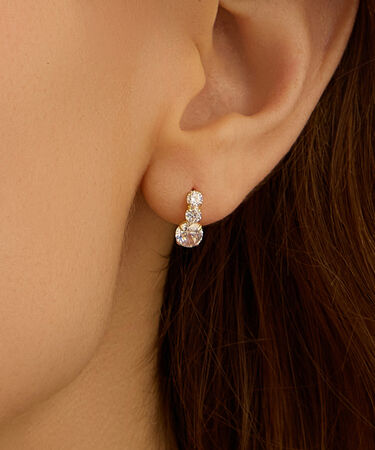 Orecchini Lobo Trilogy Bon Ton Oro Giallo Cubic Zirconia