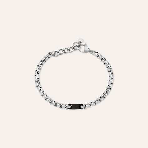 Bracciale Man Code Acciaio Bicolore Bianco / Nero - Bracciali Uomo | Stroili