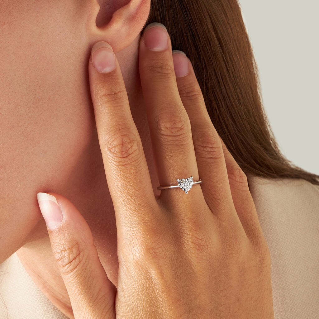 Anello Fantasia Petali Oro Bianco Diamante - Anelli con Pietre Donna | Stroili