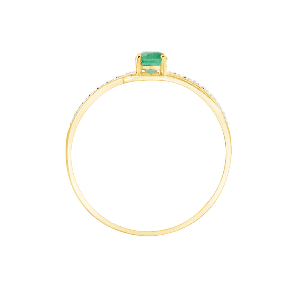 Anello Solitario Charlotte Oro Giallo Smeraldo