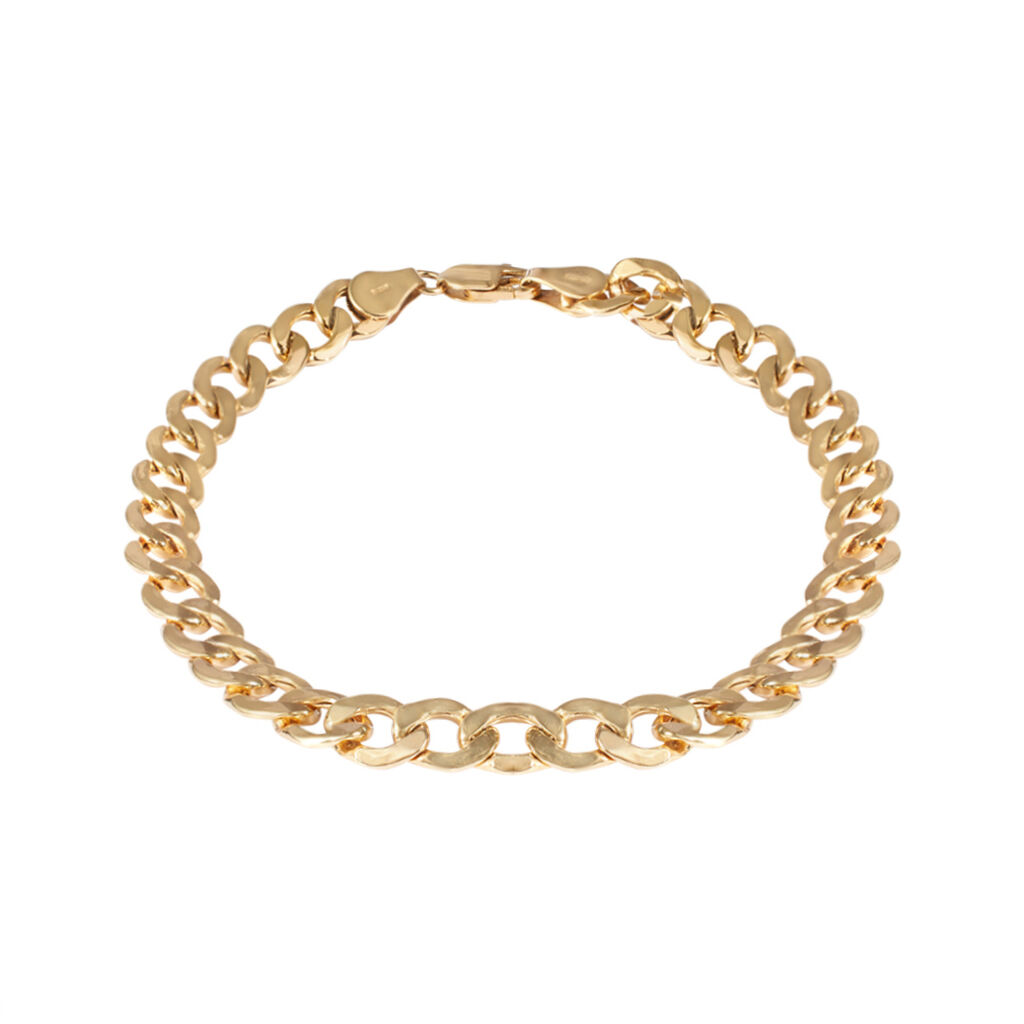 Bracciale A Catena Rolo In Oro Giallo 14 Carati - Oro Vero - Design Italiano - Lunghezza 7,9 Pollici - Italia - Foto 7