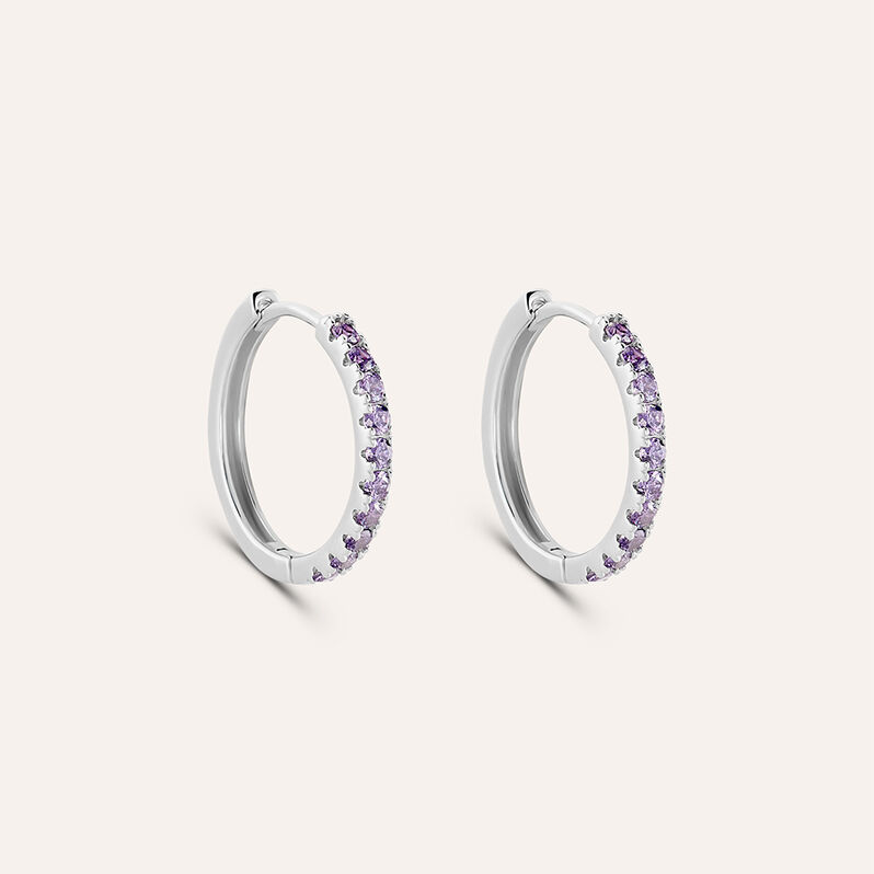 Orecchini A Cerchio Silver Rainbow Argento Rodiato Cubic Zirconia - Orecchini a Cerchio Donna | Stroili