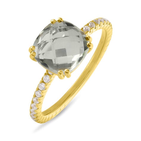 Anello Solitario Amélie Oro Giallo Ametista Cubic Zirconia - Anelli con Pietre Donna | Stroili