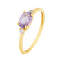 Anello Solitario Amélie Oro Giallo Ametista Cubic Zirconia