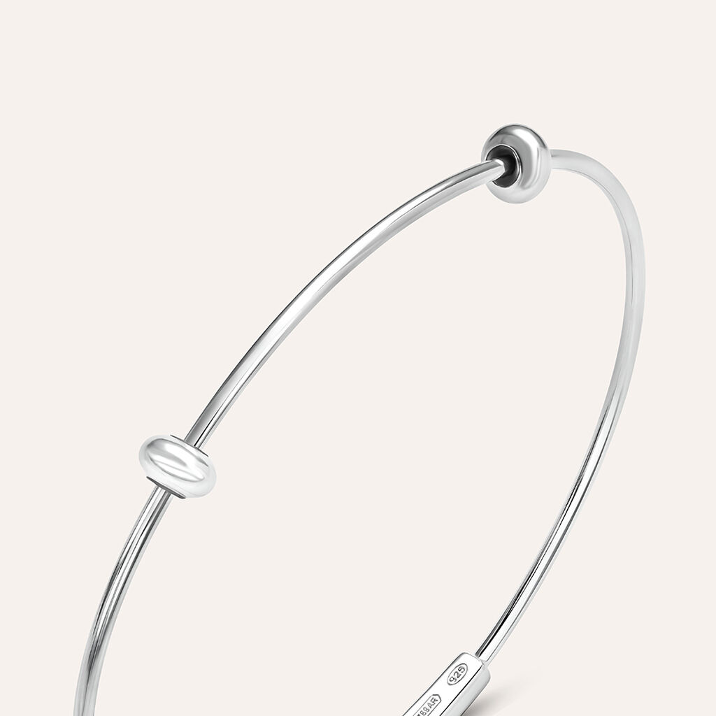 Bangle Love Beats Argento Rodiato