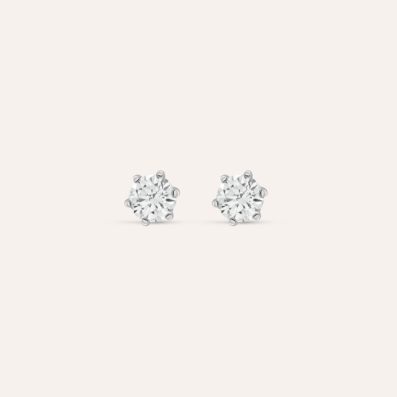 Orecchini Lobo Punto Luce Claire Oro Bianco Cubic Zirconia - Orecchini a Lobo Donna | Stroili