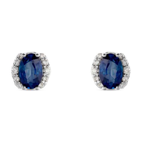 Orecchini Lobo Punto Luce Elizabeth Crown Oro Bianco Zaffiro Diamante - Orecchini a Lobo Donna | Stroili