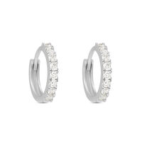 Orecchini A Cerchio Toujours Oro Bianco Cubic Zirconia