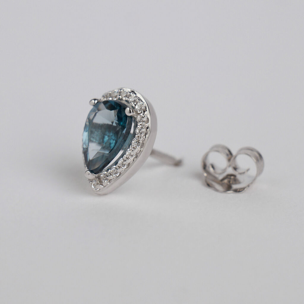 Orecchini Lobo Punto Luce Amélie Oro Bianco Topazio Cubic Zirconia - Orecchini a Lobo Donna | Stroili