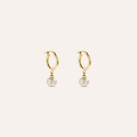 Orecchini A Cerchio Gabrielle Oro Giallo Perla D'Acqua Dolce - Orecchini a Cerchio Donna | Stroili