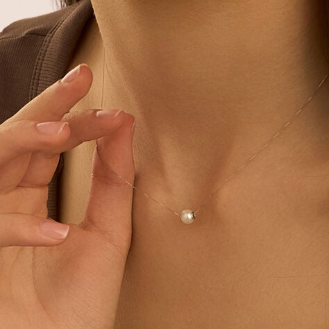 Collana Gabrielle Oro Bianco Perla D'Acqua Dolce - Collane Donna | Stroili