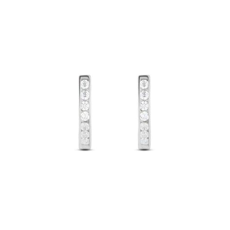 Orecchini Lobo Bon Ton Oro Bianco Cubic Zirconia - Orecchini a Lobo Donna | Stroili