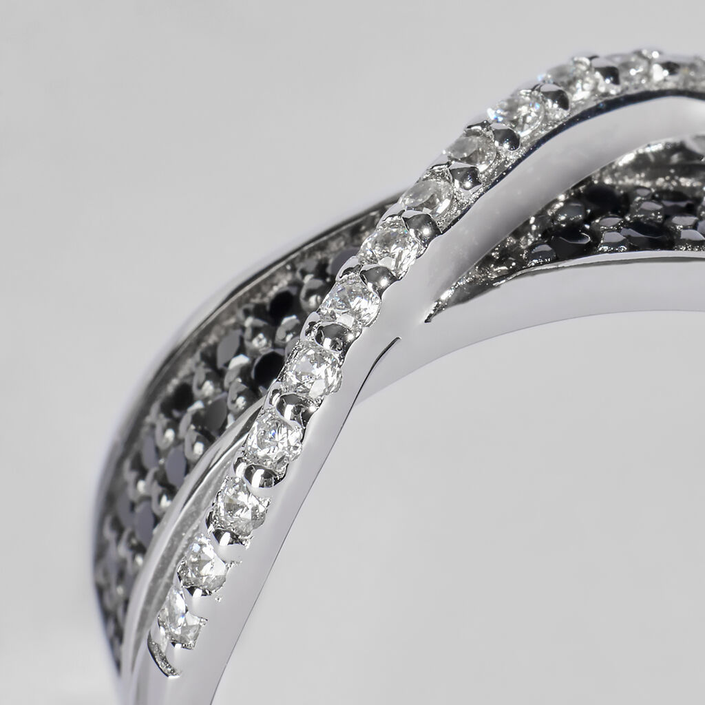 Anello Fantasia Silver Shine Argento Rodiato Cubic Zirconia - Anelli a Fascia Larga Donna | Stroili