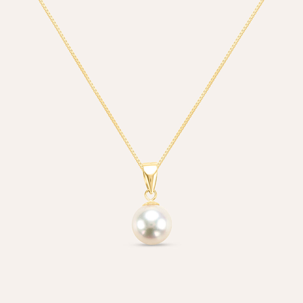 Collana Gabrielle Oro Giallo Perla D'Acqua Dolce