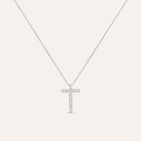 Collana Diamond Letters Oro Bianco Diamante - Collane Donna | Stroili