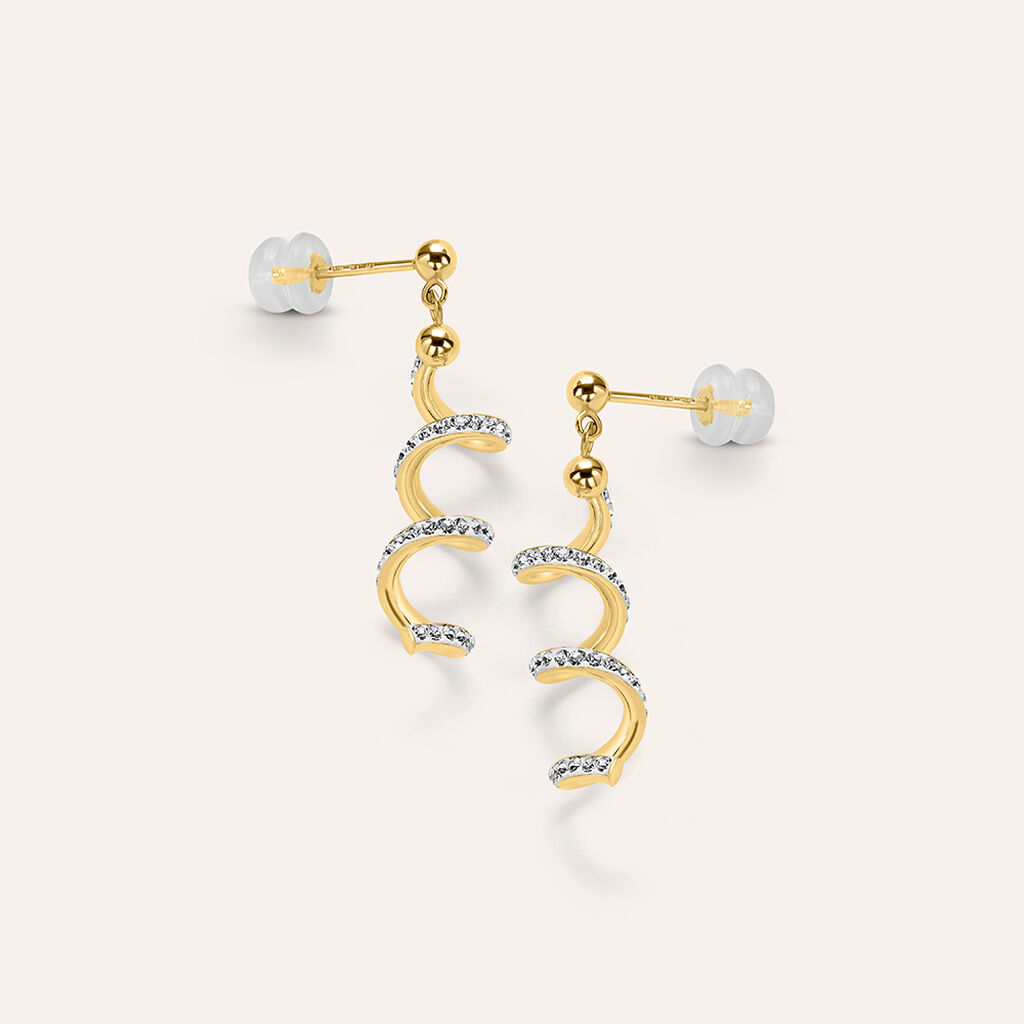 Orecchini Pendenti Christelle Oro Giallo Cristallo