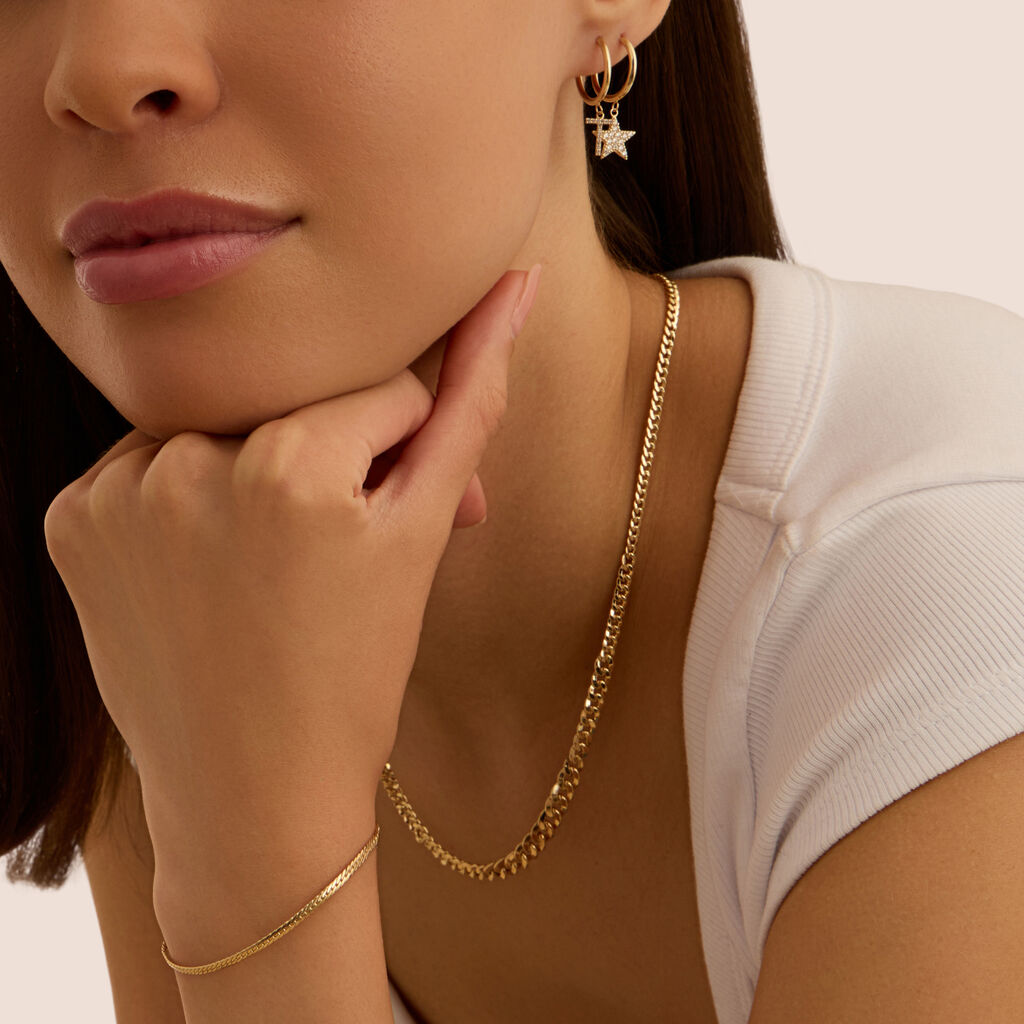 Orecchini A Cerchio Toujours Oro Giallo Cubic Zirconia