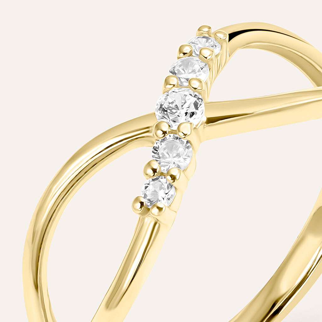 Anello Fantasia Claire Oro Giallo Cubic Zirconia