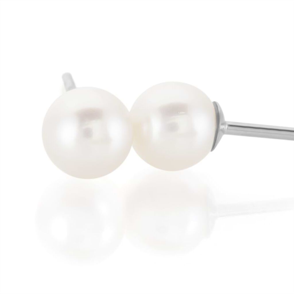 Orecchini Lobo Gabrielle Oro Bianco Perla D'Acqua Dolce