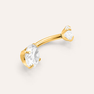 Piercing Ombelico Punto Luce Radiance Titanio ASTM F136 Giallo Cubic Zirconia