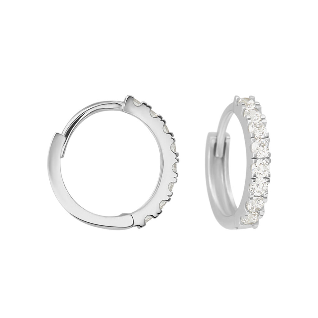 Orecchini A Cerchio Toujours Oro Bianco Cubic Zirconia - Orecchini a Cerchio Donna | Stroili