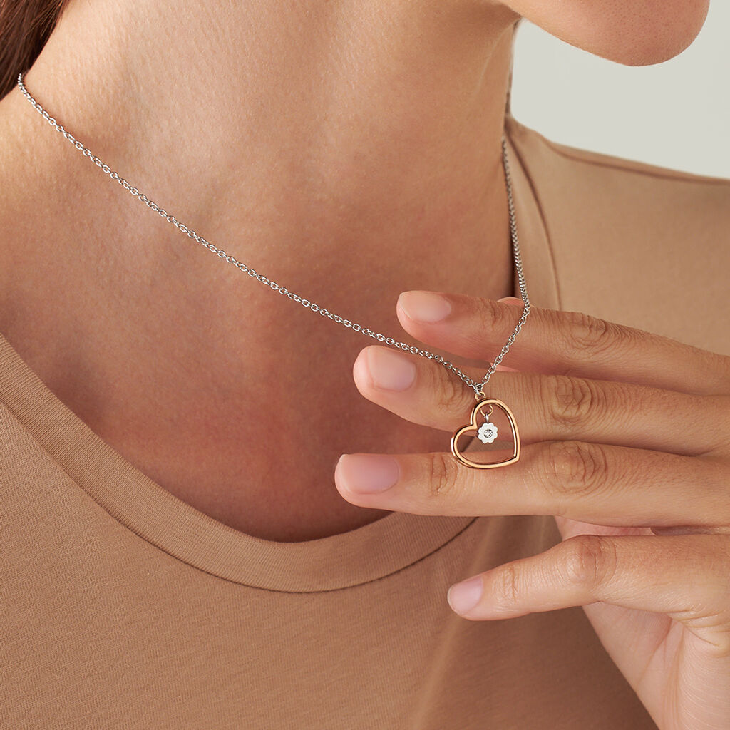 Collana Lady Chic Acciaio Bicolore Bianco / Rosa Cristallo - Collane Donna | Stroili