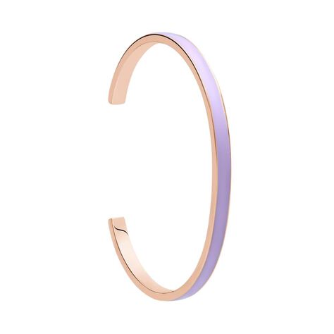 Bangle in acciaio rosato e smalto viola - Bracciali Donna | Stroili