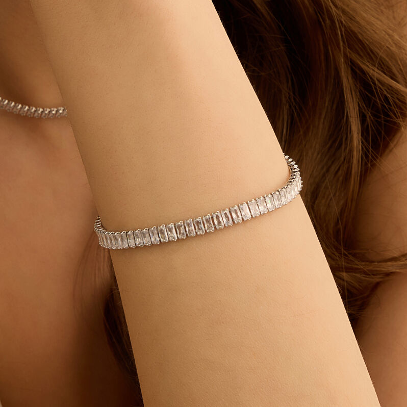 Bracciale Tennis Romantic Shine Metallo Cristallo - Bracciali Tennis Donna | Stroili
