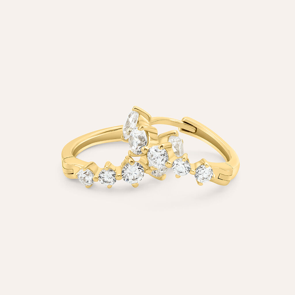 Orecchini A Cerchio Claire Oro Giallo Cubic Zirconia